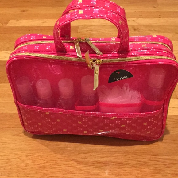 Modella Pink Travel Cosmetics Case NWT - Picture 3 of 7